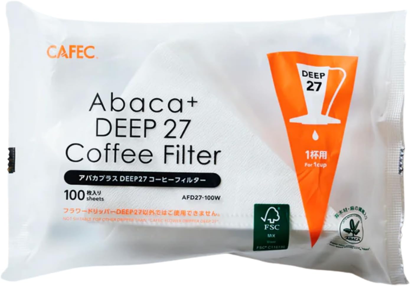 CAFEC Deep 27 Flower Dripper & Coffee Filters