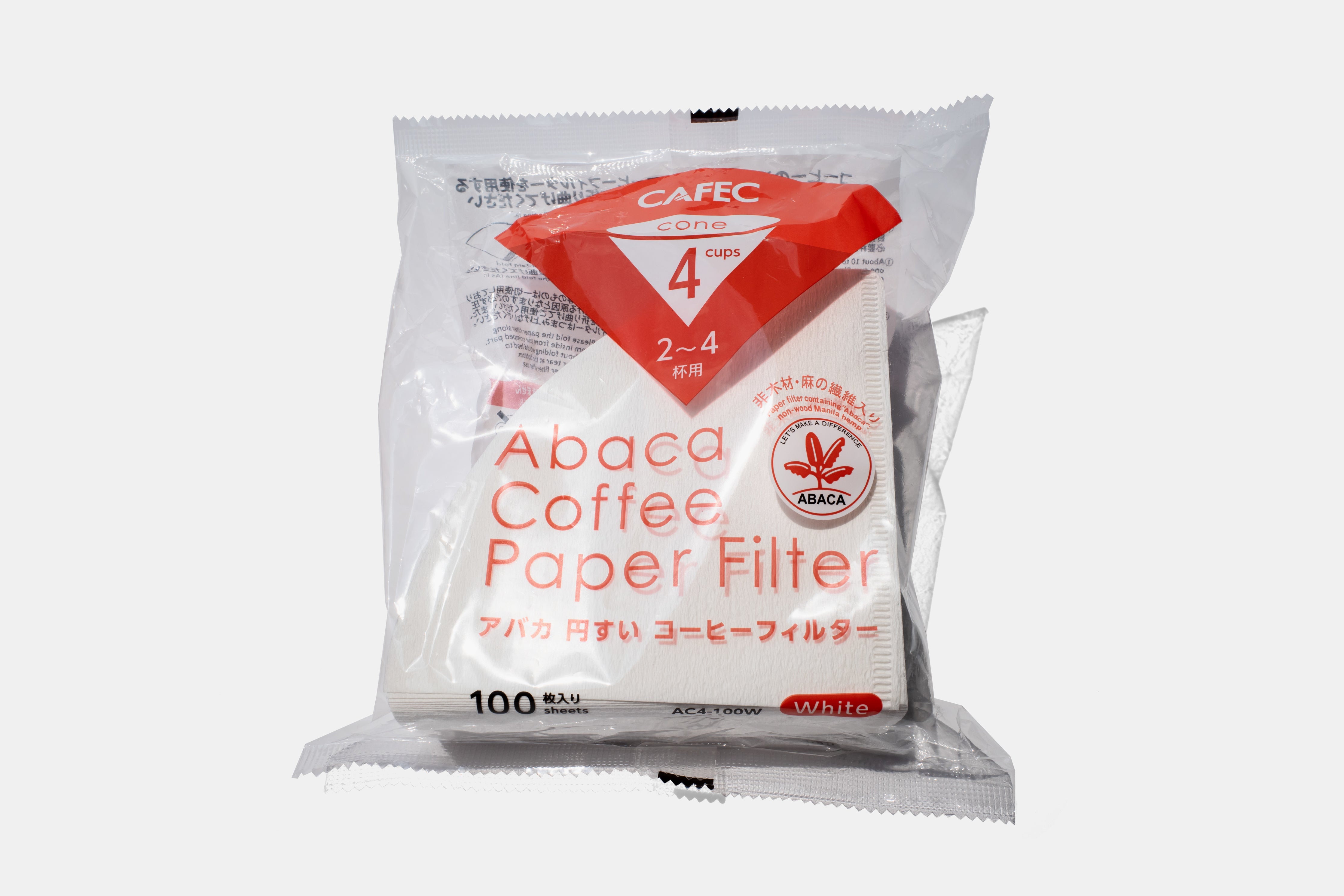 Cafec Abaca Filter Paper 100 Pcs Pc Pieces for Filter Pour Over Coffee Bleached Singapore Brew Simply